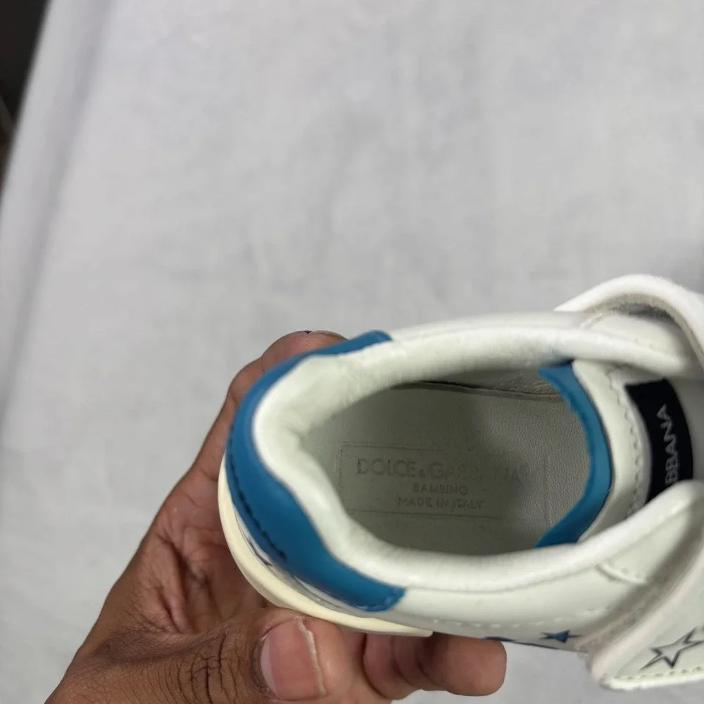 Dolce & Gabbana White & Blue Royals Kids Boys Trainers 20 Size 5C